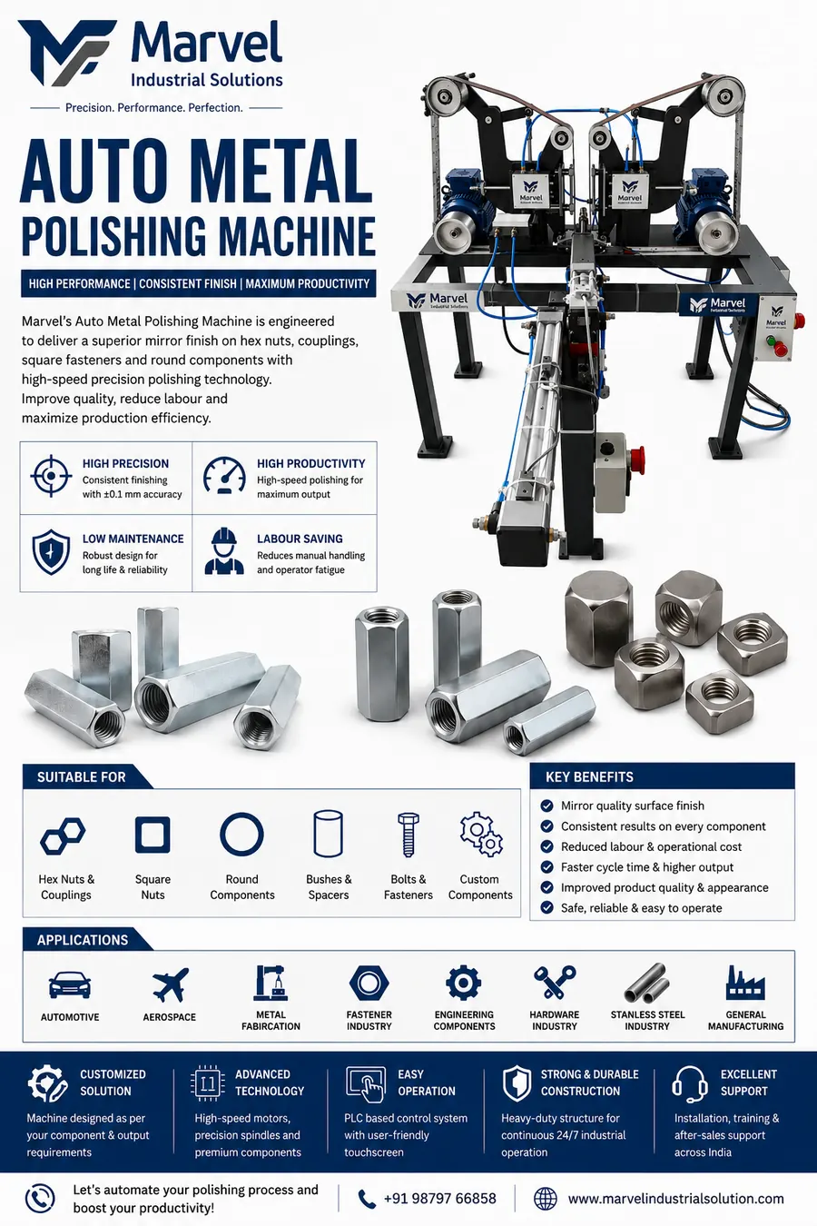 Auto Metal Polishing Machine by Marvel Industrial Solution Auto Metal Polishing Machine by Marvel Industrial Solution